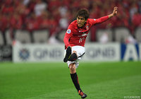 FKからの正確なクロスで先制点をアシストした柏木 陽介（浦和）【ＡＣＬ ラウンド16 第2戦 浦和vs済州】