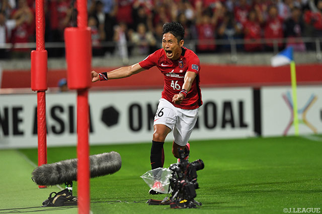 114分に値千金の劇的決勝ゴールを押し込んだ森脇 良太（浦和）【ＡＣＬ ラウンド16 第2戦 浦和vs済州】