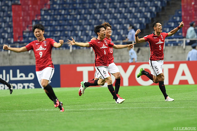 激闘の終わりを告げるホイッスルに歓喜する浦和の選手たち【ＡＣＬ ラウンド16 第2戦 浦和vs済州】