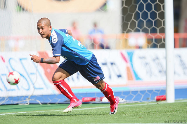 待望の先制点を決め、4試合連続得点の前田 大然（水戸）【明治安田Ｊ２ 第17節 水戸vs大分】