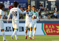 先制点となる今季3点目を決めた沼 大希（鳥取）【明治安田Ｊ３ 第11節 鹿児島vs鳥取】