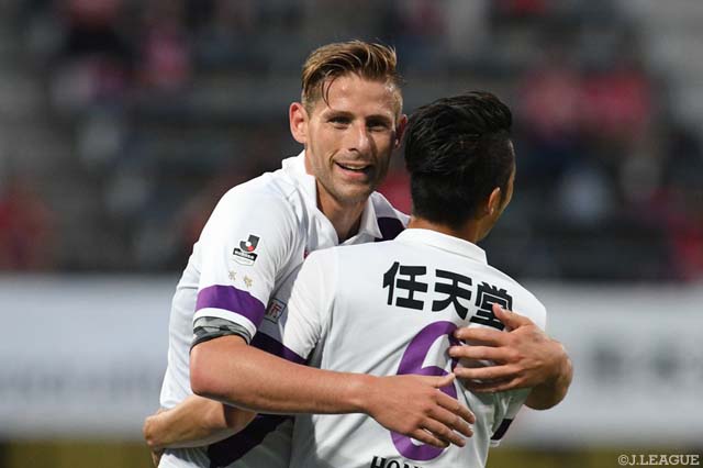 2ゴールをあげたケヴィン オリス（京都）【明治安田Ｊ２ 第17節 熊本vs京都】