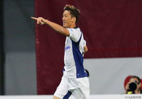 交代出場で見事に決勝ヘッドを押し込んだ長沢 駿（Ｇ大阪）【明治安田Ｊ１ 第15節 神戸vsＧ大阪】