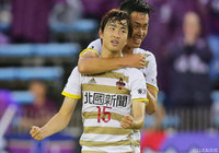 金沢のＪ２通算100得点目となる先制点を決めた宮崎 幾笑（金沢）【明治安田Ｊ２ 第20節 京都vs金沢】