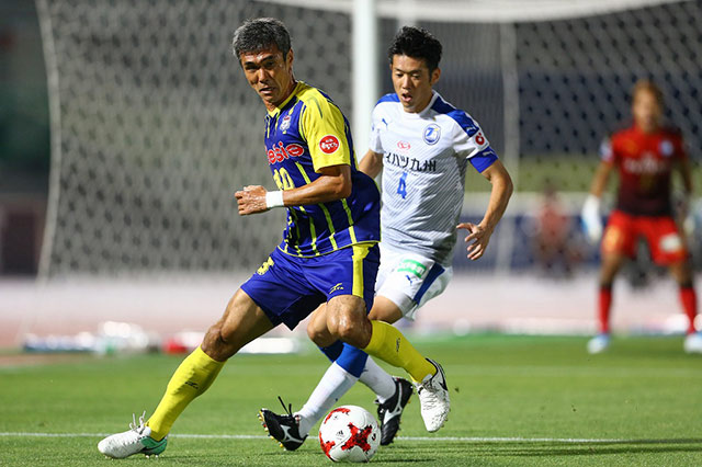 62分に投入され、高さを活かしたヘディングシュートを放った盛田 剛平（群馬）【明治安田Ｊ２ 第20節 群馬vs大分】