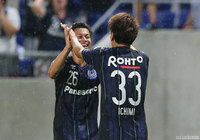 共に得点し、Ｇ大23の逆転勝利の原動力となった妹尾 直哉（左）と一美 和成（右）【明治安田Ｊ３ 第15節 Ｇ大23vs栃木】