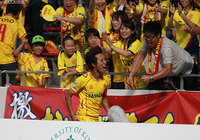 この日も2得点を奪い4試合連続ゴールを決めた池元 友樹（北九州）【明治安田Ｊ３ 第16節 北九州vs盛岡】