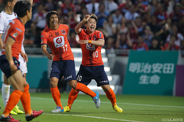 先制点を決め、Ｊ１通算50得点を記録した大前 元紀（大宮）【明治安田Ｊ１ 第18節 大宮vs札幌】