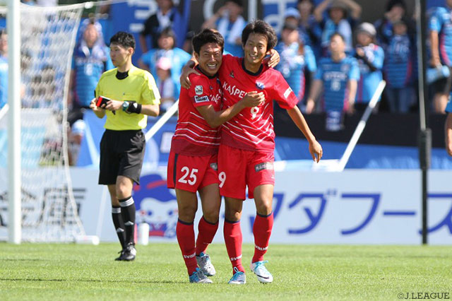 失点から5分後に反撃の同点弾を決めた大泉 和也（YS横浜 #9）【明治安田Ｊ３ 第16節 秋田vsYS横浜】