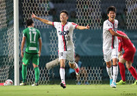 CKから先制点を流し込んだ豊川 雄太（岡山）【明治安田Ｊ２ 第22節 東京Ｖvs岡山】