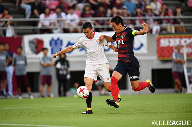 昌子 源（鹿島）が相手のボールホルダーをチェック【明治安田Ｊリーグワールドチャレンジ 鹿島vsセビージャFC】