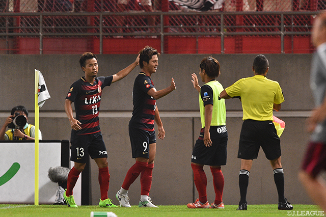 61分にリーグ戦では第３節清水戦（3/18）となるゴールを決めた鈴木 優磨（鹿島）【明治安田Ｊ１ 第19節 鹿島vs甲府】