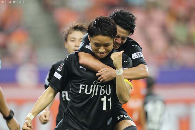 39分、小林悠（#11）のゴールでアウェイの川崎Ｆが先制【明治安田Ｊ１ 第21節 新潟vs川崎Ｆ】