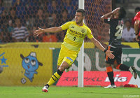 2ゴールを決め、今季リーグ戦通算得点数を10としたクリスティアーノ（柏）【明治安田Ｊ１ 第22節 清水vs柏】