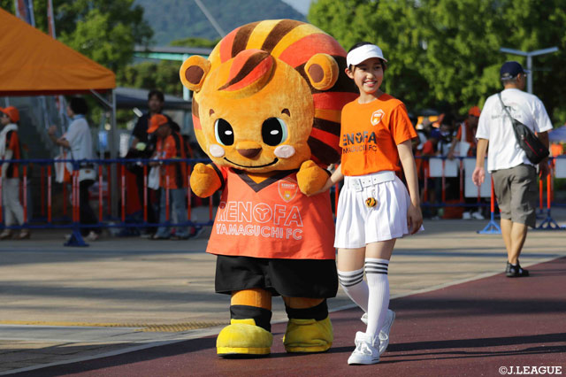 レノ丸君、お散歩が楽しくご満悦の様子【明治安田Ｊ２ 第28節 山口vs群馬】