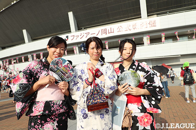 浴衣で大集合！熱中症には気を付けて！【明治安田Ｊ２ 第29節 岡山vs松本】