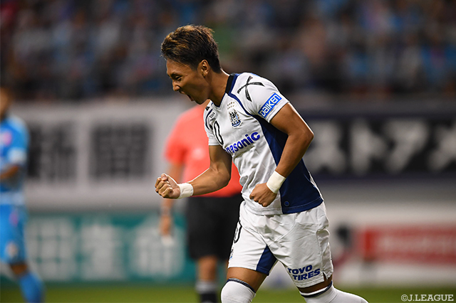 チームにとって３試合ぶりの得点となる先制ゴールを決めた倉田 秋（Ｇ大阪）【明治安田Ｊ１ 第24節 鳥栖vsＧ大阪】