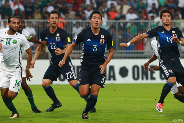 最終ラインで体を張った守備をみせた昌子 源（鹿島）【ロシアＷ杯 アジア最終予選 サウジアラビアvs日本】