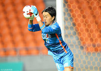 自らが与えたPKをきっちり止め、無失点に抑えた武田 大（長野）【明治安田Ｊ３ 第22節 長野vs相模原】