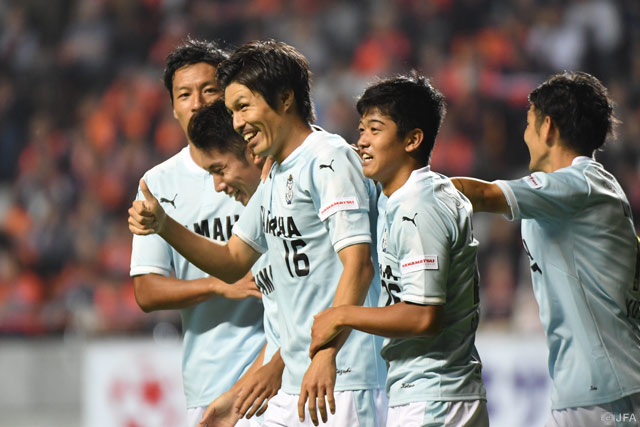 鮮やかなヘディングシュートを決めた齊藤 和樹（磐田）【天皇杯 4回戦 ＡＣ長野パルセイロvsジュビロ磐田】