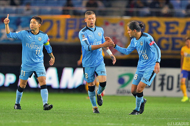 CKから奈良 竜樹がヘディングシュートを流し込み、反撃を開始した川崎Ｆ【ルヴァンカップ 準決勝 第1戦 仙台vs川崎Ｆ】