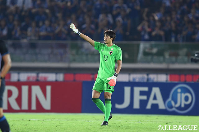 久々の出場を果たした東口 順昭（Ｇ大阪）。前半はほぼ敵陣で試合が展開される、GKにとっては難しい展開に【国際親善試合：日本vsハイチ】