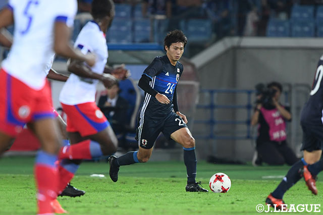 同点弾を演出する形となった車屋 紳太郎（川崎Ｆ）。実力者揃いのポジション争いに割って入れるか【国際親善試合：日本vsハイチ】