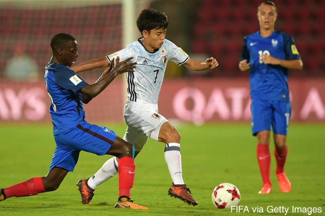 中盤で攻撃の起点を作った久保 建英（ＦＣ東京U-18）【FIFA U-17Ｗ杯 GS 第2節 U-17フランスvsU-17日本】