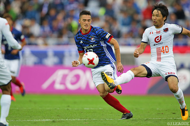 リーグ戦初の先発出場を果たしたイッペイ シノヅカ（横浜FM）【明治安田Ｊ１ 第29節 横浜FMvs大宮】