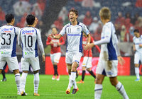 失点から4分後に同点ヘッドを押し込んで1-1としたファン ウィジョ（Ｇ大阪）【明治安田Ｊ１ 第30節 浦和vsＧ大阪】