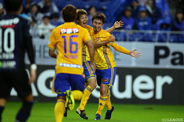 先制を許した３分後に右足で同点ゴールを決めた奥埜 博亮（清水）【明治安田Ｊ１ 第31節 Ｇ大阪vs仙台】