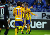 先制を許した３分後に右足で同点ゴールを決めた奥埜 博亮（清水）【明治安田Ｊ１ 第31節 Ｇ大阪vs仙台】