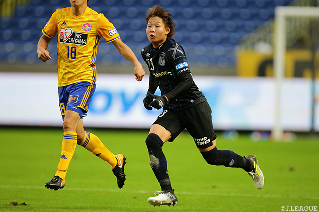 前節浦和戦に続く２試合連続スタメン出場を果たした中原 彰吾（Ｇ大阪）【明治安田Ｊ１ 第31節 Ｇ大阪vs仙台】