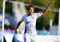 3試合連続の先制点で今季通算得点をキャリアハイとなる13点に伸ばした阪野 豊史（山形）【明治安田Ｊ２ 第41節 水戸vs山形】