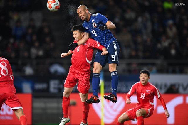 川又（磐田）は後半途中から出場し、得意の空中戦でチームに貢献した【EAFF E-1サッカー選手権2017決勝大会 日本vs北朝鮮】