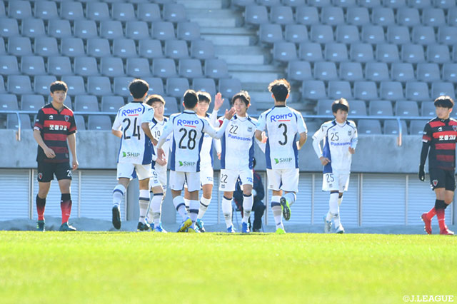 原田 烈志が2点目を決め、再びＧ大阪ユースがリードを奪う【JINYC GS 第1節 Ｇ大阪ユースvs浦項スティーラーズ】