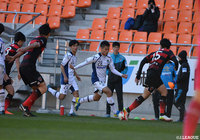 タッチライン際をドリブルで持ち上がる丹羽 匠（Ｇ大阪ユース）【JINYC GS 第1節 Ｇ大阪ユースvs浦項スティーラーズ】