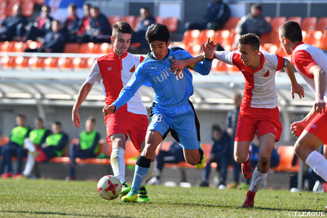 ハットトリックを決め、チームを勝利に導いた宮代 大聖（川崎Ｆ Ｕ-18）【JINYC GS 第3節 川崎Ｆ Ｕ-18vsヴォイヴォディナ】