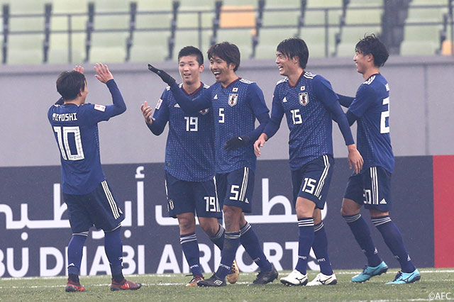 FKに柳 貴博（#5）が合わせ日本が先制ゴールを奪う【AFC U-23選手権 中国2018 GS 第3節 Ｕ-21日本vsＵ-23北朝鮮】