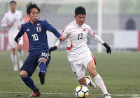前半終了間際に鮮やかな連係から追加点を決めた三好 康児【AFC U-23選手権 中国2018 GS 第3節 U-21日本vsU-23北朝鮮】