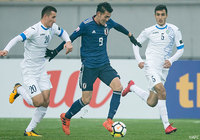 前線で体を張ったプレーを見せた田川 亨介【AFC U-23選手権 中国2018 準々決勝 U-21日本vsU-23ウズベキスタン】