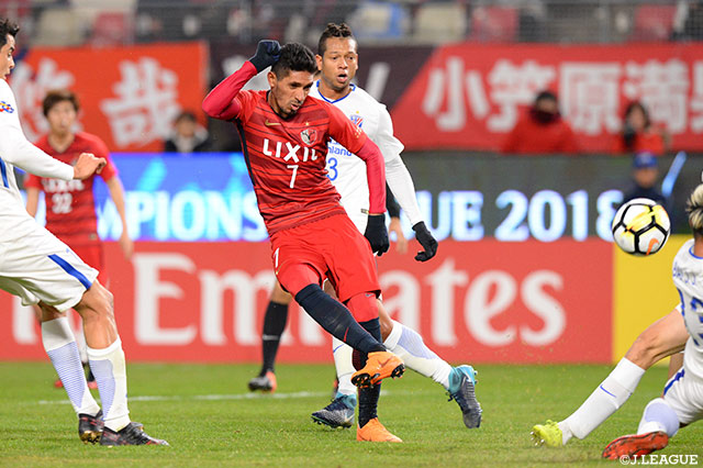 前線でタメを作り果敢にシュートを放つなど攻撃陣を牽引したペドロ ジュニオール（鹿島）【ACL GS MD1 鹿島vs上海緑地申花】