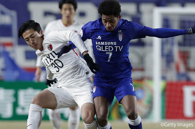 後半41分に放ったシュートはクロスバー阻まれたものの安部（鹿島）は攻守両面に存在感を発揮した【ACL GS MD2 水原三星vs鹿島】