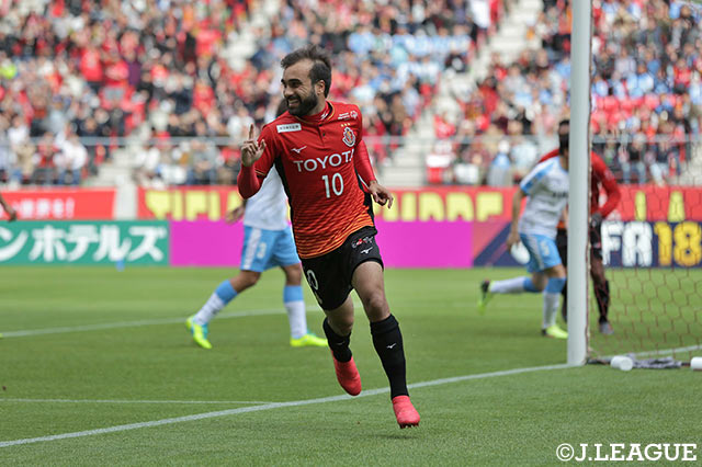 名古屋はガブリエル シャビエルの2試合連続ゴールで先制に成功する【明治安田Ｊ１ 第2節 名古屋vs磐田】