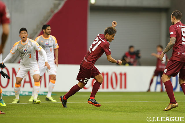 田中 順也（神戸）のヘディングシュートが決まり点差は1点になる【明治安田Ｊ１ 第2節 神戸vs清水】