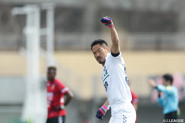 開始早々7分に大久保 哲哉（群馬）が待望の先制ゴールを決めた【明治安田生命Ｊ３リーグ　第1節 福島vs群馬】