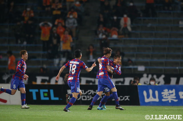 前半に奪ったゴールが決勝点となった森 晃太（甲府）。名古屋ユース出身の逸材が結果を出した【ルヴァンカップ GS 第2節 甲府vs清水】