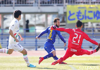 後半に同点に追いつくゴールを挙げ、反撃の口火を切ったアルヴァロ　ロドリゲス（山形）【明治安田Ｊ２ 第4節 山形vs町田】