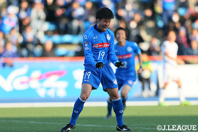 終盤に決定的な3点目をマークした平野 佑一（水戸）【明治安田Ｊ２ 第4節 水戸vs山口】