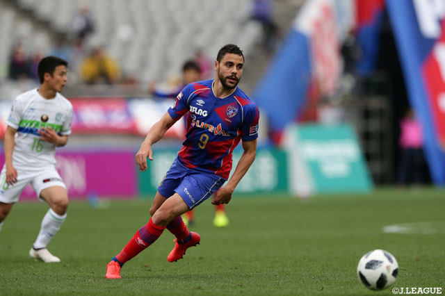 後半開始直後、豪快なシュートで先制点を決めたディエゴ オリヴェイラ（FC東京）【明治安田Ｊ１ 第4節 FC東京vs湘南】